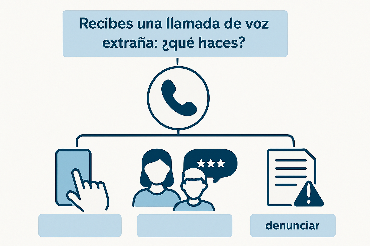 Diagrama que muestra cómo funciona la clonación de voz con IA: desde un vídeo público hasta una llamada fraudulenta